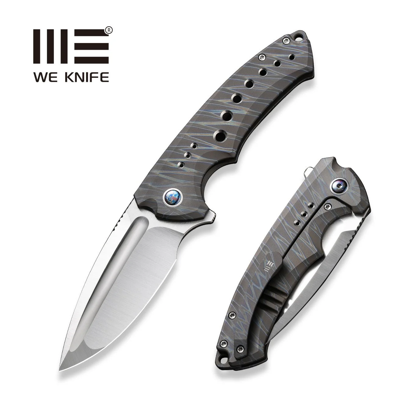 WEKNIFE Nexusia Flipper Knife Titanium Handle (3.48" CPM 20CV Blade) WE22044-3