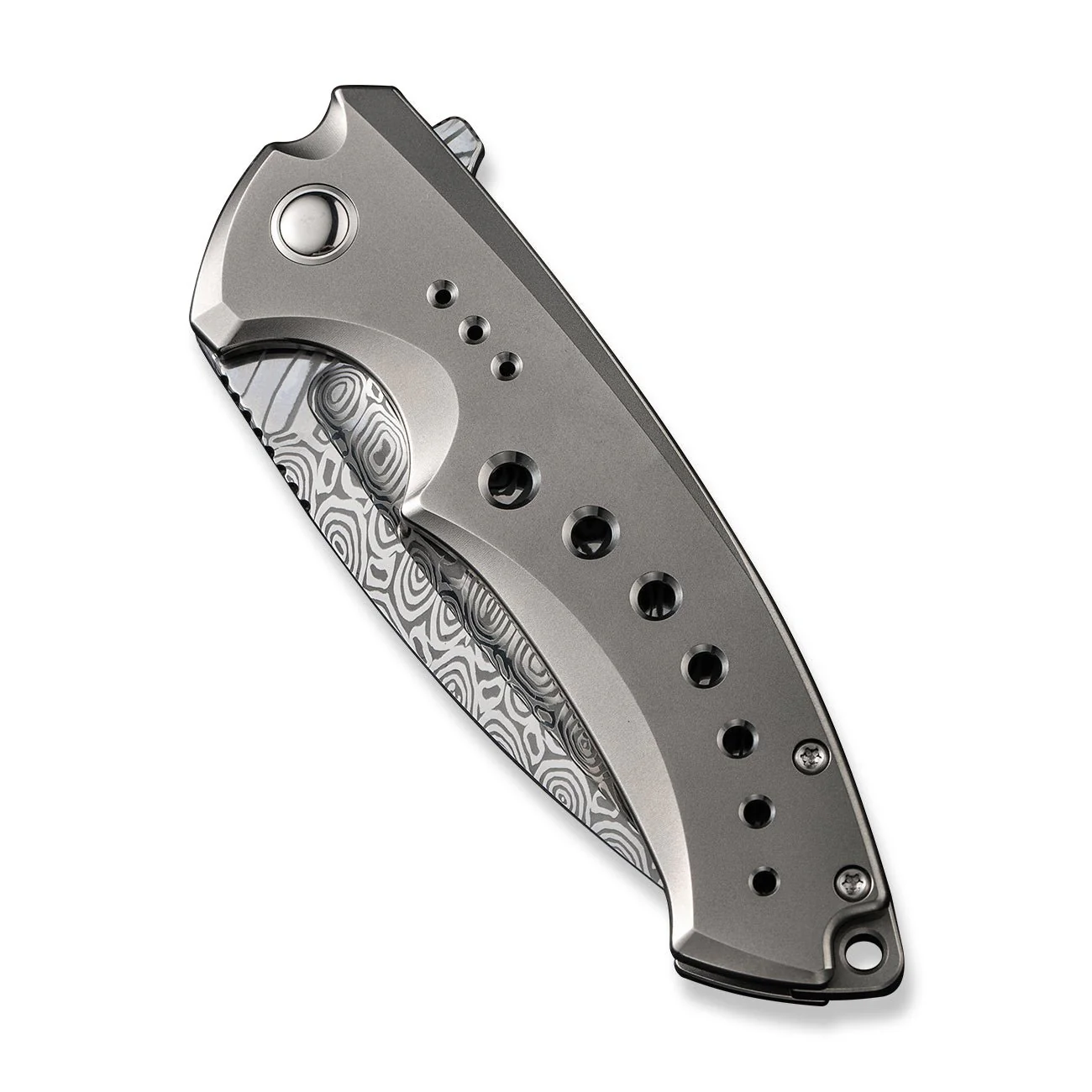 WEKNIFE Nexusia Flipper Knife Titanium Handle (3.48" Damasteel Blade) WE22044-DS1 - Image 6