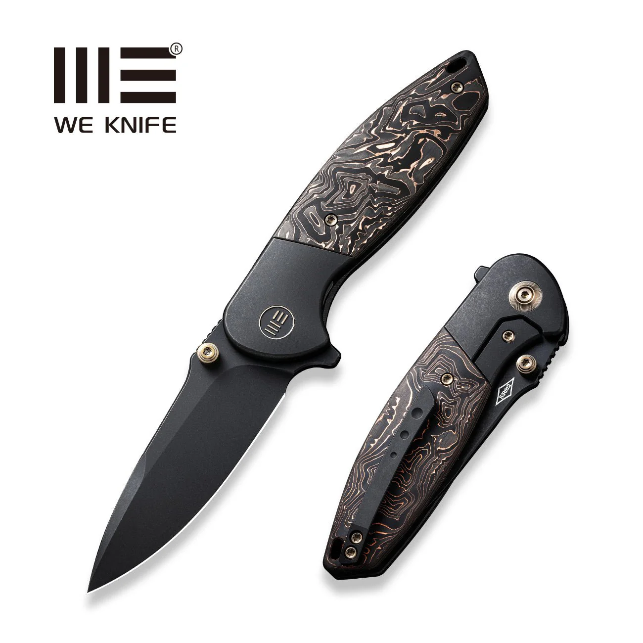 WEKNIFE Nitro Mini Flipper & Thumb Stud Knife Titanium & Carbon Fiber Handle (3.13" CPM 20CV Blade) WE22015-2