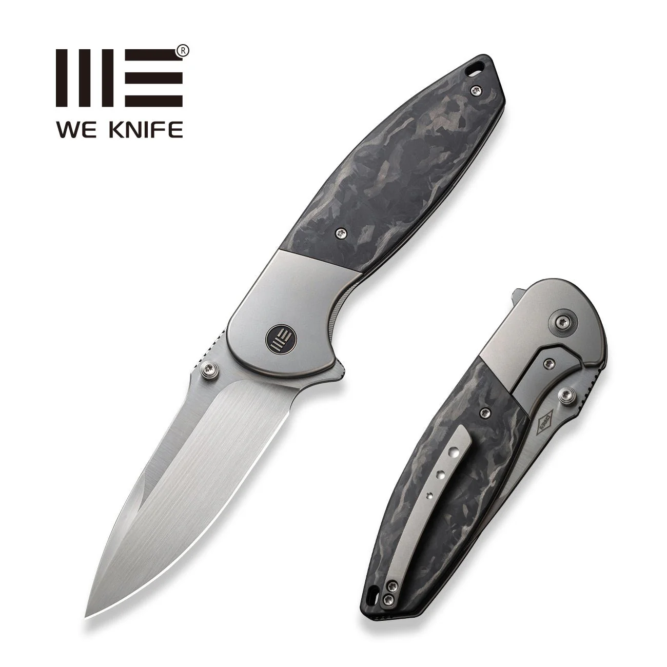 WEKNIFE Nitro OG Flipper & Thumb Stud Knife Titanium & Carbon Fiber Handle (3.75" CPM 20CV Blade) WE23035-1