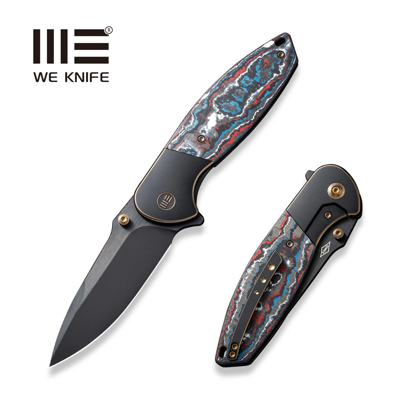 WEKNIFE Nitro OG Flipper & Thumb Stud Knife Titanium & FatCarbon Fiber Handle (3.75" CPM 20CV Blade) WE23035-4