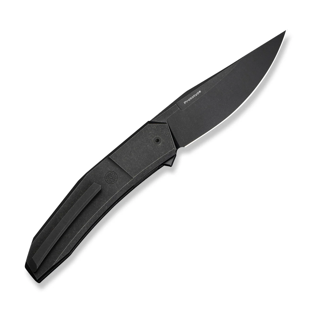 WEKNIFE Nivron Flipper Knife Black Titanium Handle (3.81" Black Stonewashed Bohler M390 Blade) WE24059 Sample2 - Image 2