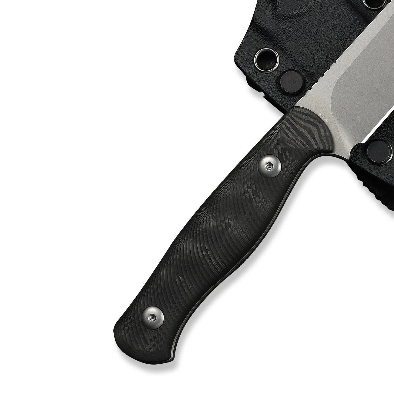 WEKNIFE Notchline Hunting Fixed Blade Milled Rose Carbon Fiber Handle (3.45" Stonewashed CPM S35VN Blade) WE25047-1, With 1PC Black Lanyard, Black Kydex Sheath & T-Clip - Image 10