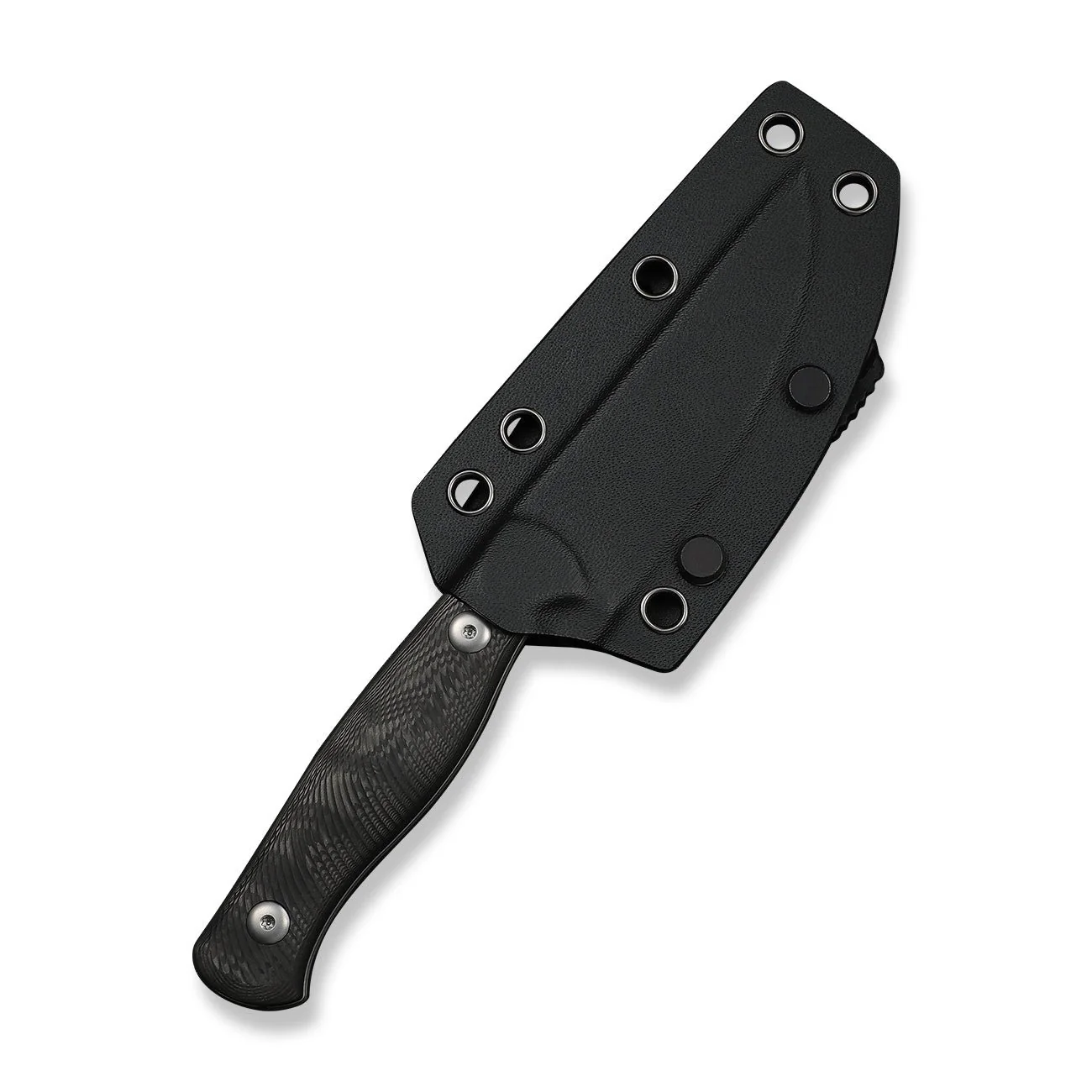 WEKNIFE Notchline Hunting Fixed Blade Milled Rose Carbon Fiber Handle (3.45" Stonewashed CPM S35VN Blade) WE25047-1, With 1PC Black Lanyard, Black Kydex Sheath & T-Clip - Image 8
