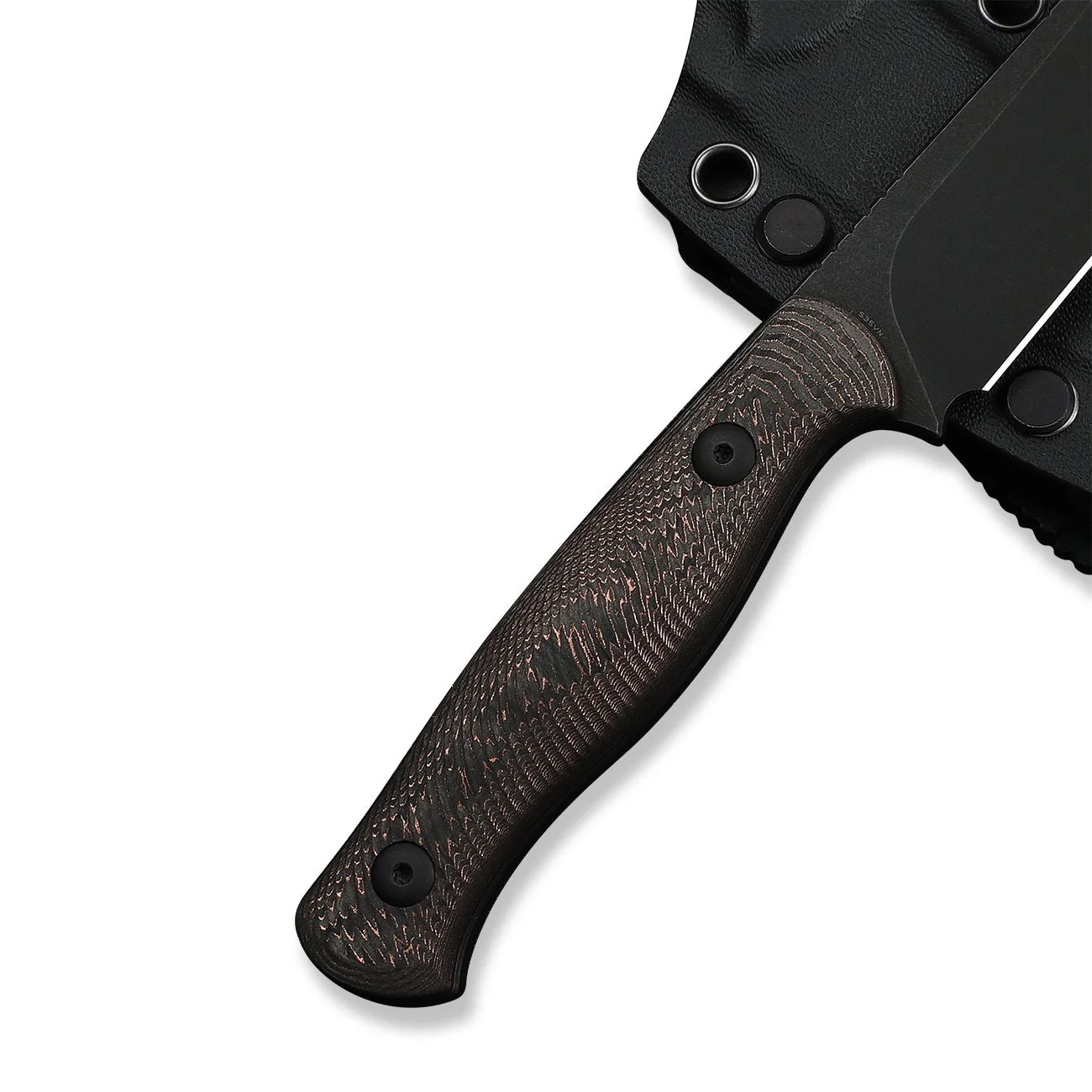 WEKNIFE Notchline Hunting Fixed Blade Knife Milled Copper Foil Carbon Fiber Handle (3.45" Black Stonewashed CPM S35VN Blade) WE25047-2, With 1PC Black Lanyard, Black Kydex Sheath & T-Clip - Image 10