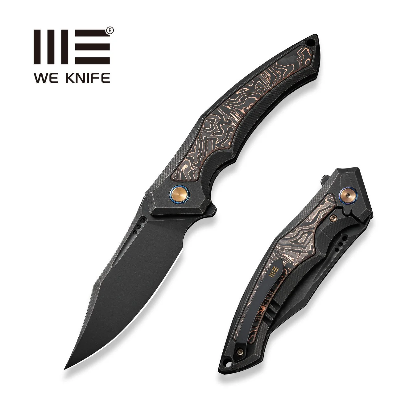 WEKNIFE Orpheus Flipper Knife Titanium & Carbon Fiber Handle (3.48" CPM 20CV Blade) WE23009-3
