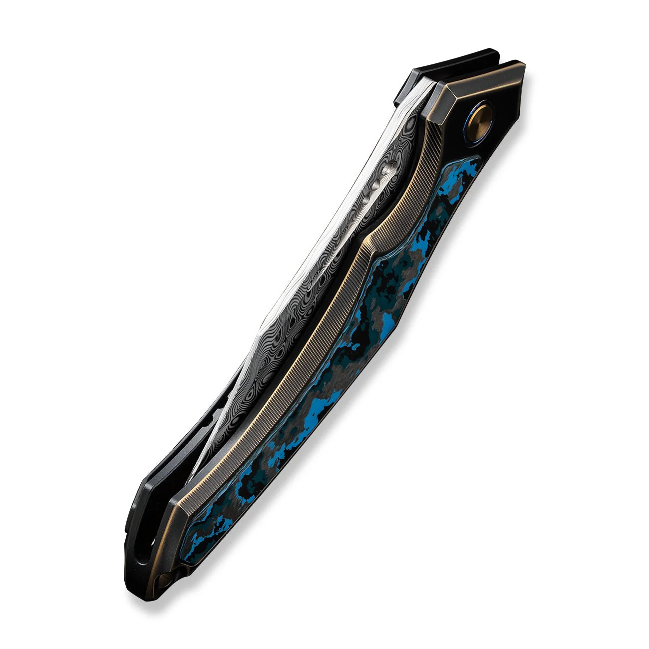 WEKNIFE Orpheus Flipper Knife Titanium & FatCarbon Fiber Handle (3.48" Damasteel Blade) WE23009-DS1 - Image 8