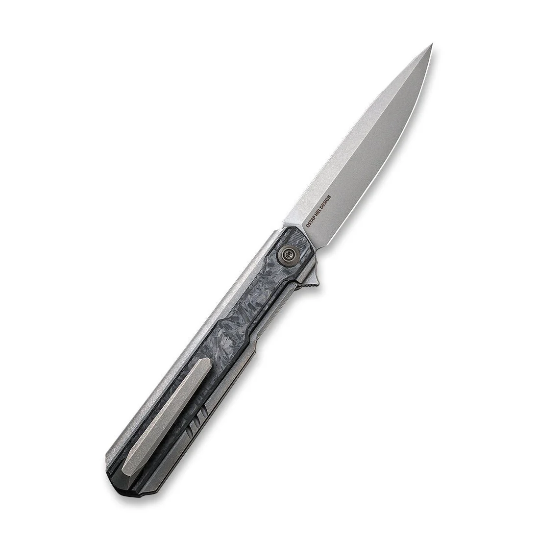 WEKNIFE Peer Flipper Knife Titanium & Carbon Fiber Handle (3.46" CPM 20CV Blade) 2015C - Image 2