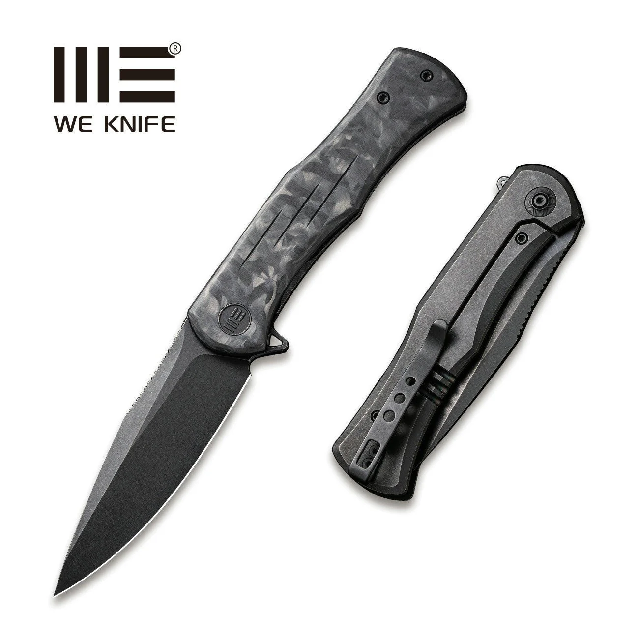 WEKNIFE Primoris Flipper Knife Titanium & Carbon Fiber Handle (3.47" CPM 20CV Blade) WE20047B-1