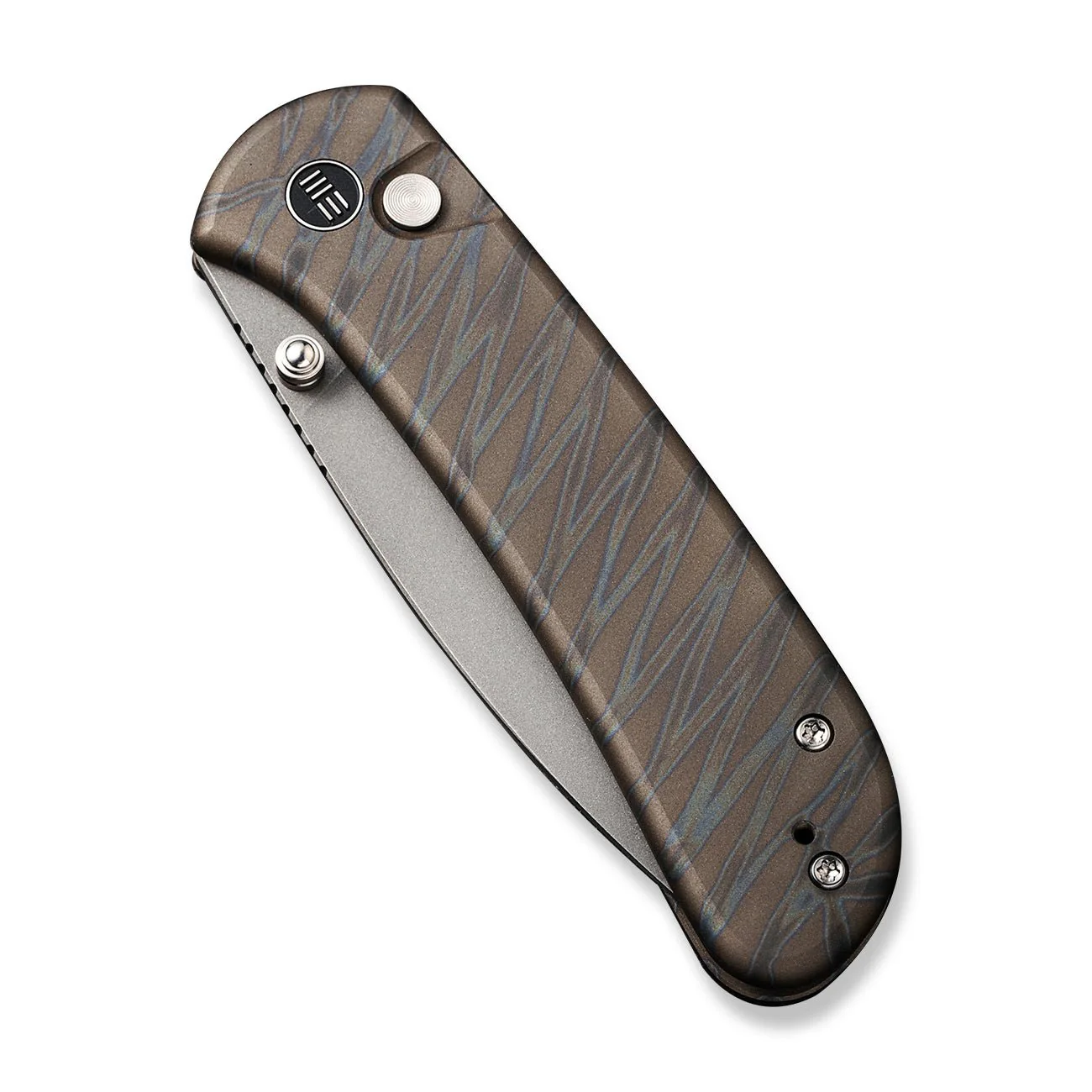 WEKNIFE Qubit Thumb Stud & Button Lock Knife Titanium Handle (3.2" CPM 20CV Blade) WE22030F-4 - Image 6