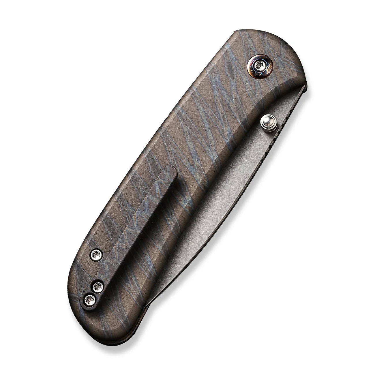 WEKNIFE Qubit Thumb Stud & Button Lock Knife Titanium Handle (3.2" CPM 20CV Blade) WE22030F-4 - Image 7