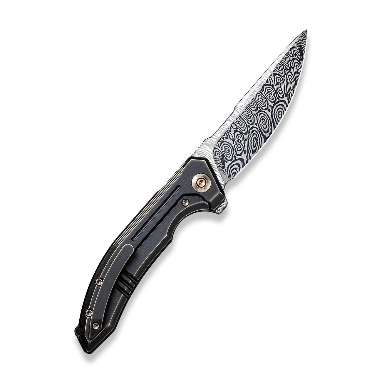WEKNIFE Quixotic Flipper Knife Titanium Handle (3.45" Damasteel Blade) WE21016-DS1 - Image 2