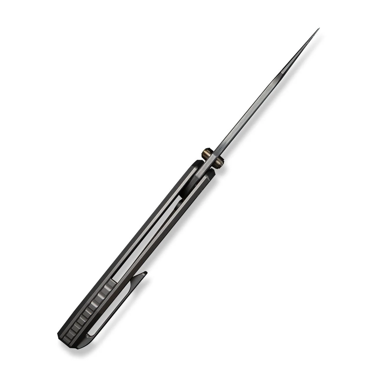 WEKNIFE Ryson Thumb Stud Knife Gray Titanium Handle (3.33" Hugin Damasteel Blade) WE24086-DS1 - Image 9