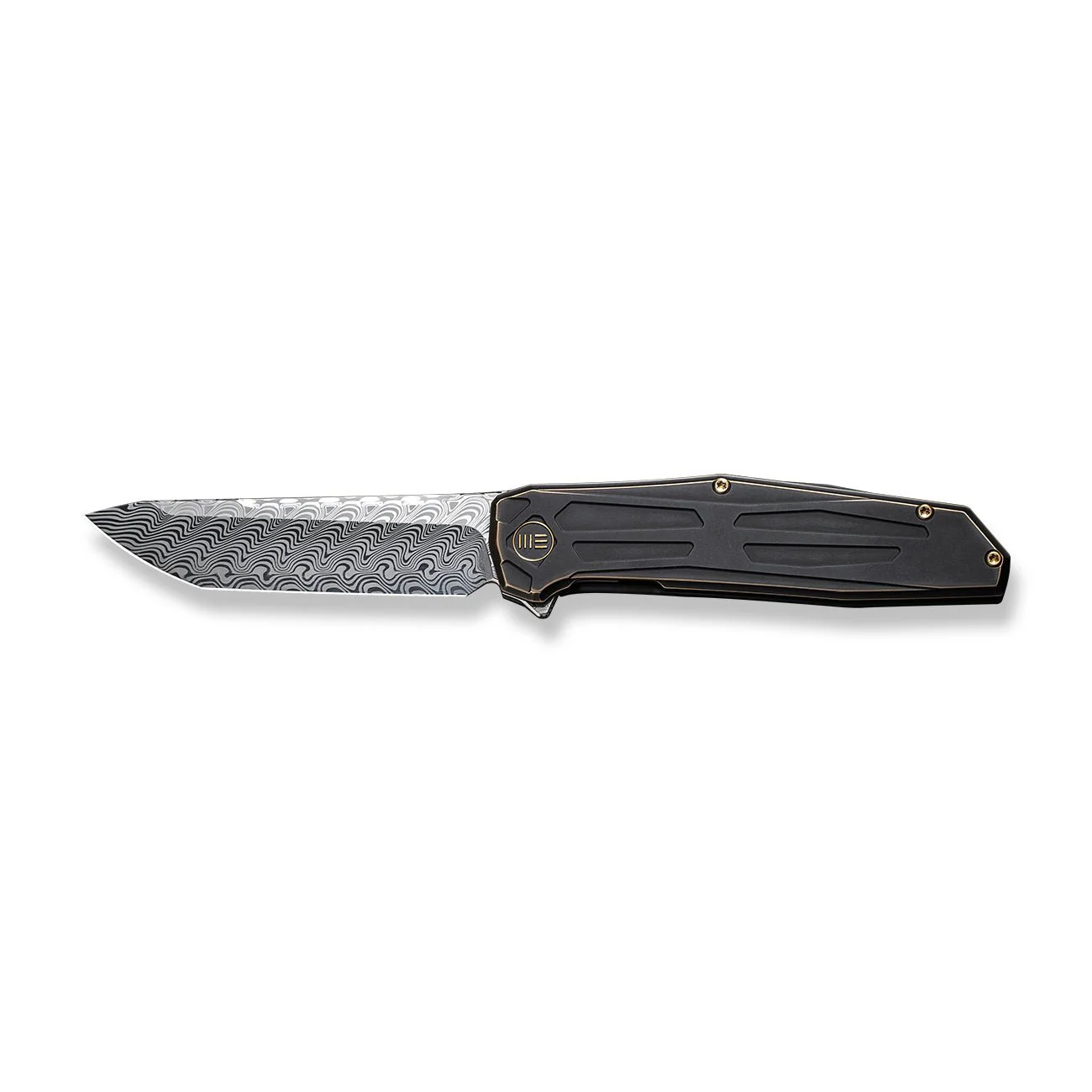 WEKNIFE Shadowfire Flipper Knife Titanium Handle (3.97" Damasteel Blade) WE22035-DS1 - Image 4