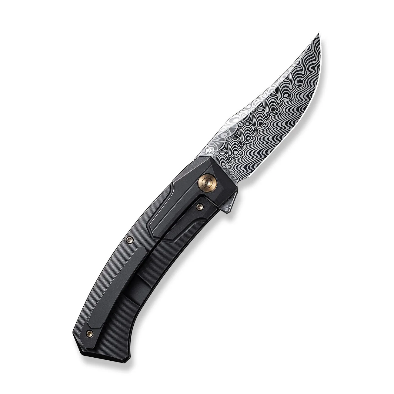 WEKNIFE Shuddan Flipper Knife Titanium Handle (3.48" Damasteel Blade) WE21015-DS1 - Image 2