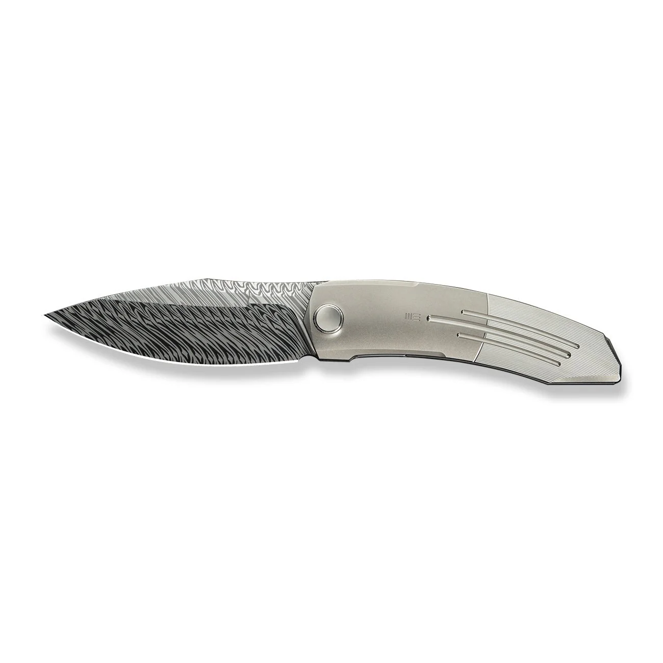 WEKNIFE Sine Wave Flipper Knife Titanium Handle (3.98" Damasteel Blade) WE23069B-DS1 - Image 4