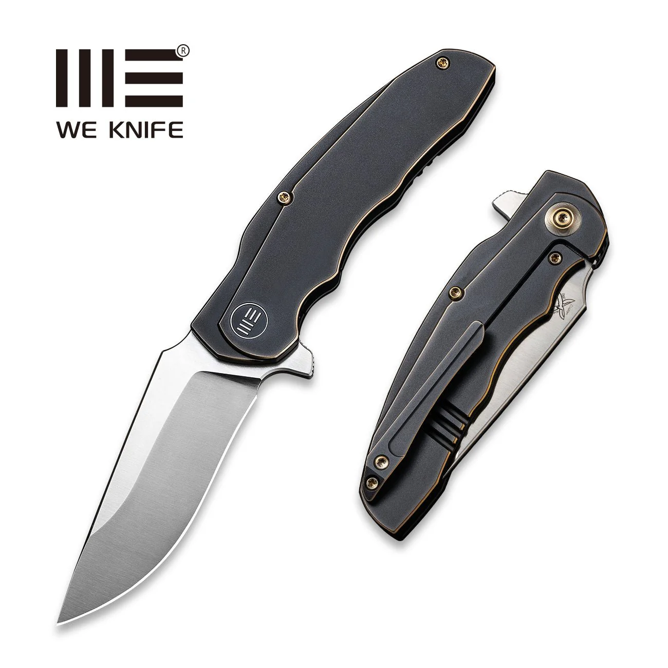 WEKNIFE Skreech Flipper Knife Titanium Handle (3.24" CPM 20CV Blade) 2014A