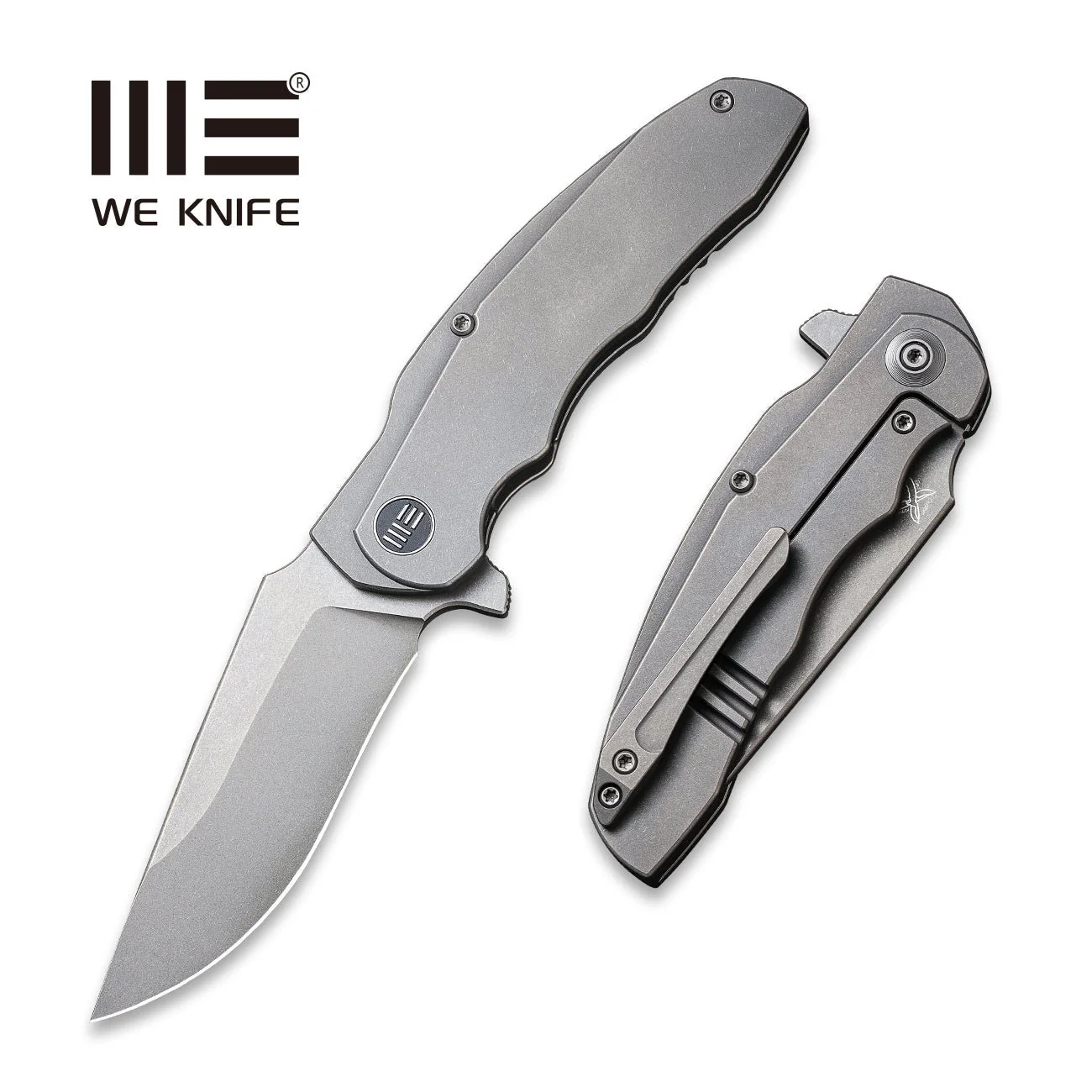 WEKNIFE Skreech Flipper Knife Titanium Handle (3.24" CPM 20CV Blade) 2014B