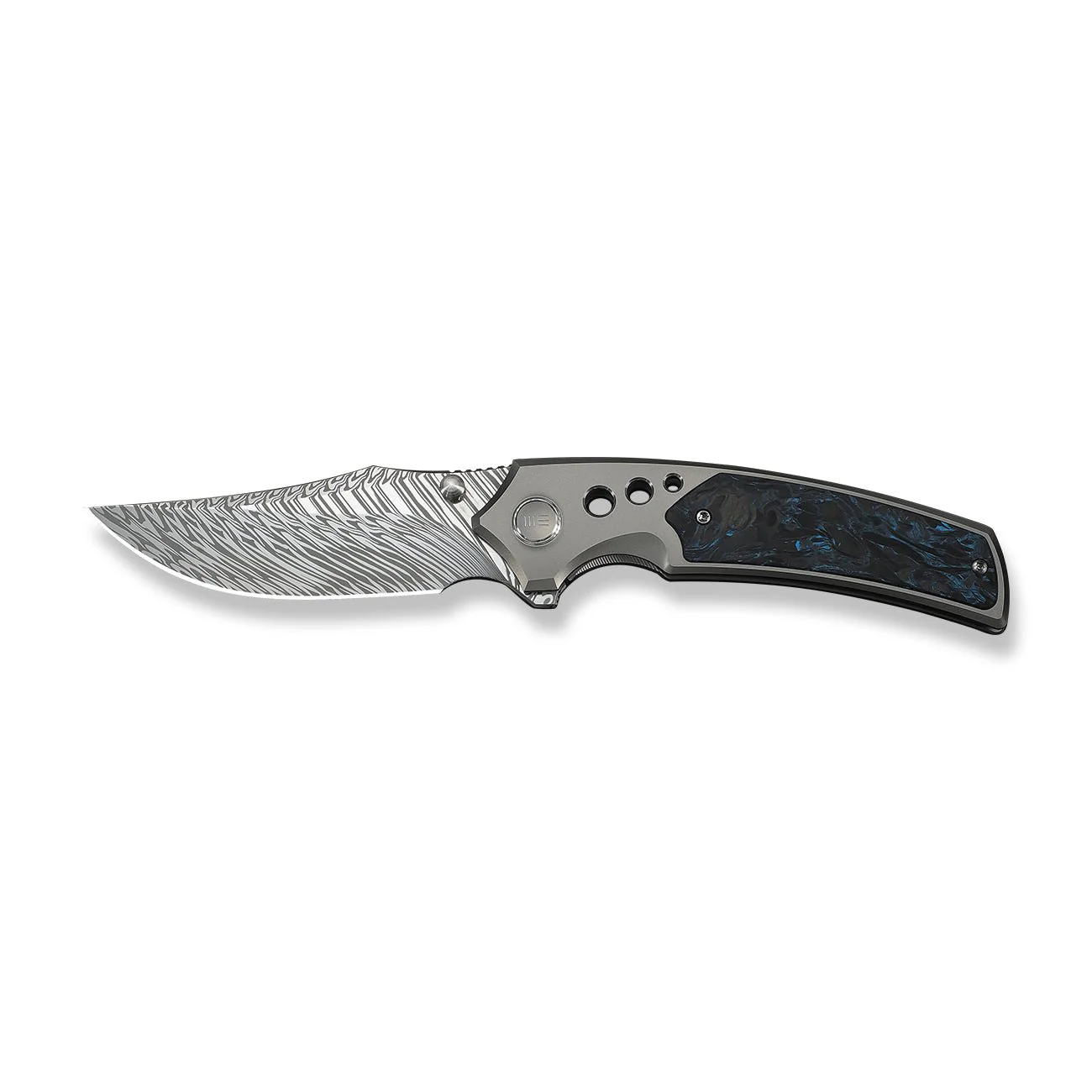 WEKNIFE Skynix Flipper & Thumb Stud Knife Titanium & Carbon Fiber Handle (3.7" Damasteel Blade) WE24087-DS1 - Image 4