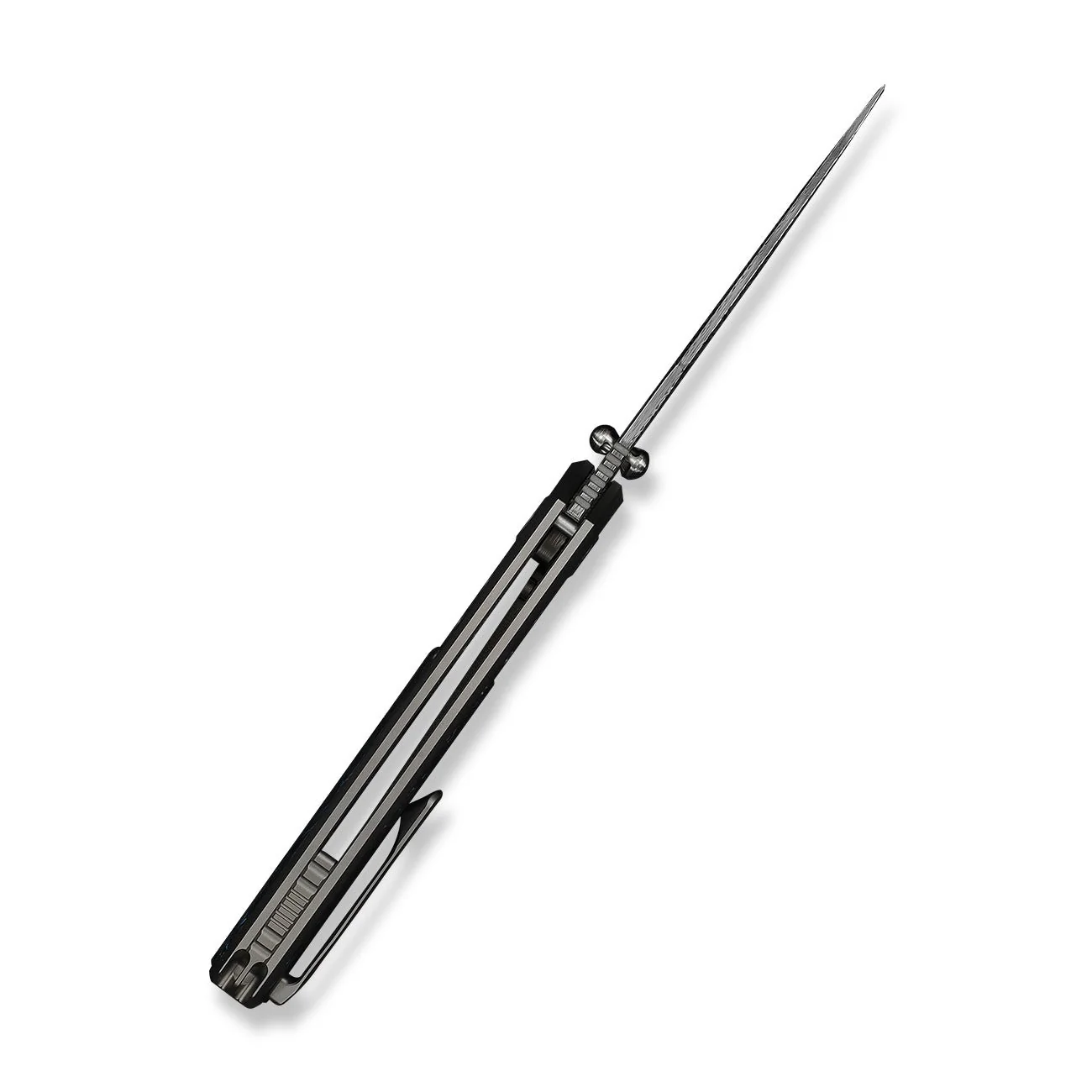 WEKNIFE Skynix Flipper & Thumb Stud Knife Titanium & Carbon Fiber Handle (3.7" Damasteel Blade) WE24087-DS1 - Image 9