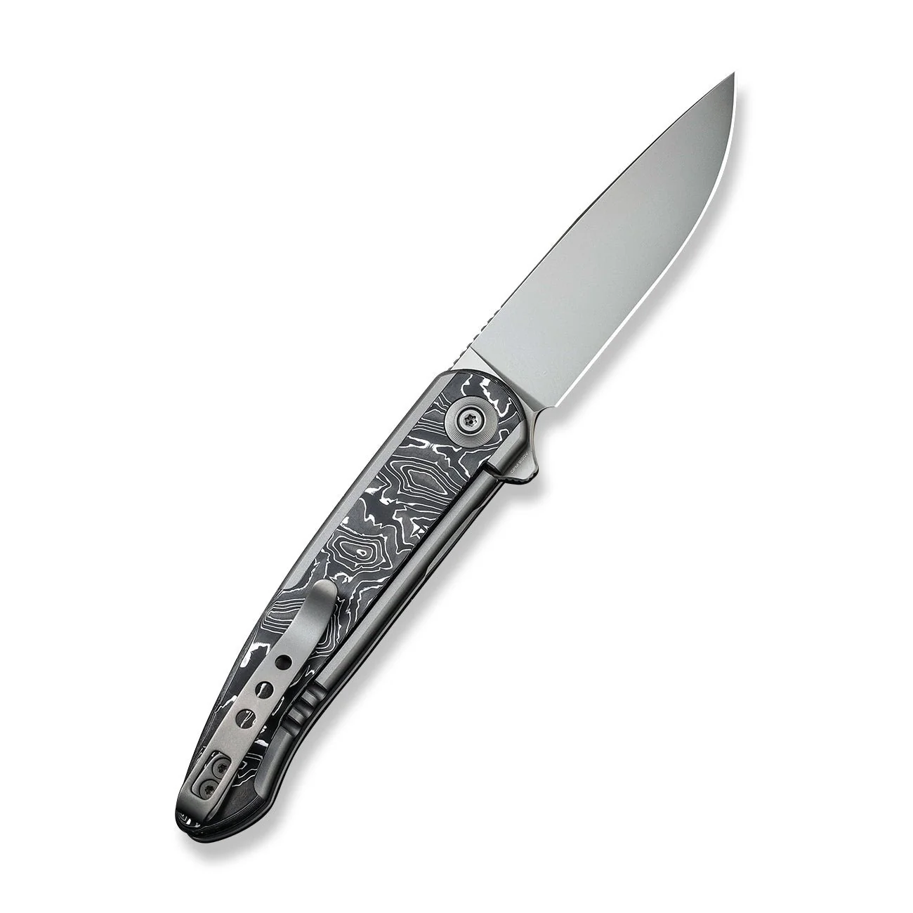 WEKNIFE Smooth Sentinel Flipper Knife Titanium & Carbon Fiber Handle (2.97" CPM 20CV Blade) WE20043-5 - Image 2