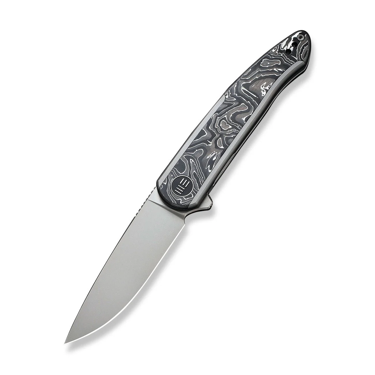 WEKNIFE Smooth Sentinel Flipper Knife Titanium & Carbon Fiber Handle (2.97" CPM 20CV Blade) WE20043-5 - Image 3
