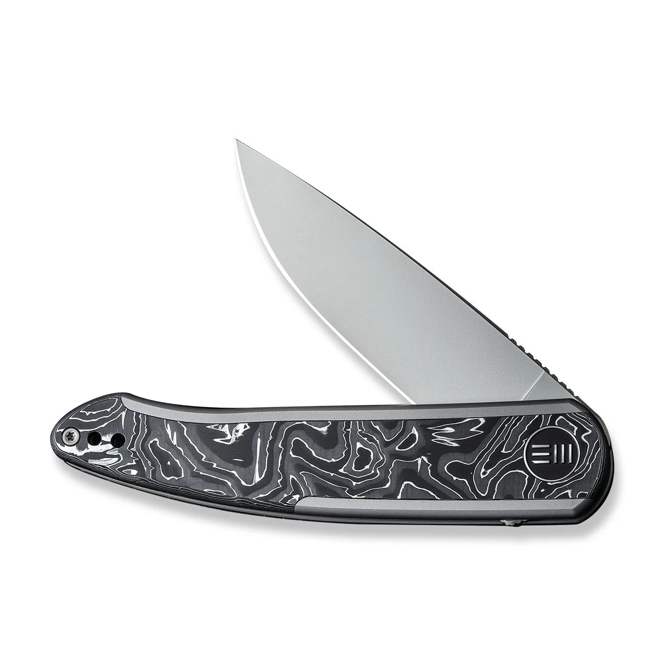 WEKNIFE Smooth Sentinel Flipper Knife Titanium & Carbon Fiber Handle (2.97" CPM 20CV Blade) WE20043-5 - Image 5