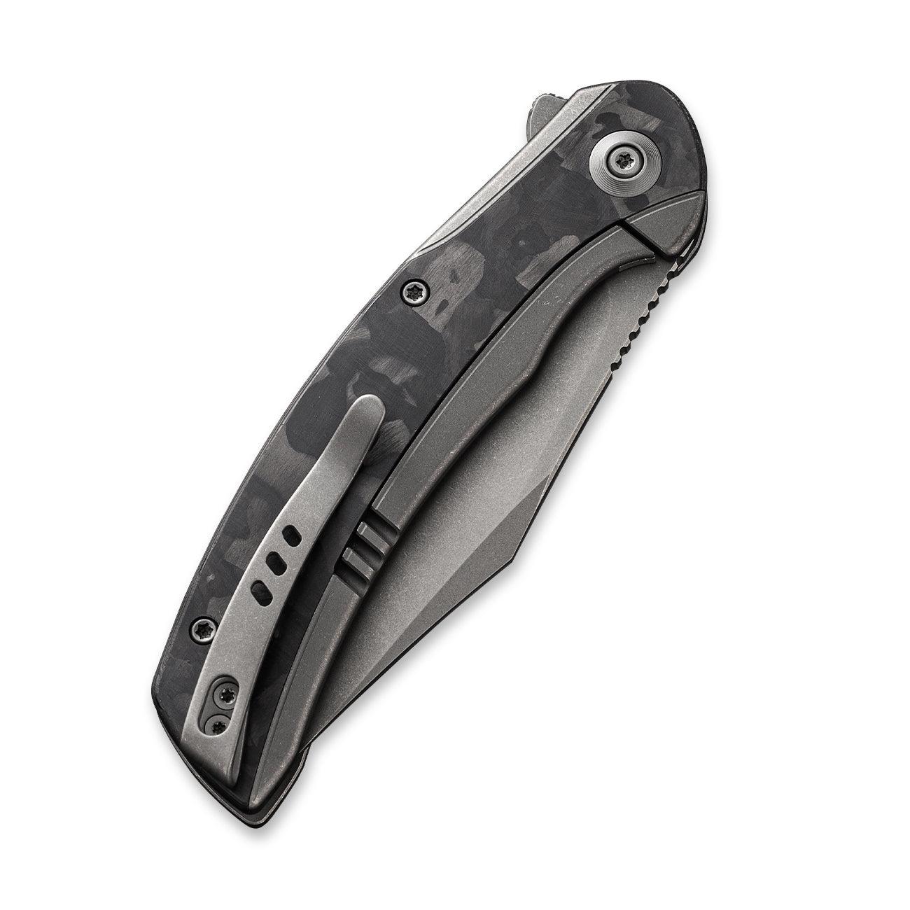 WEKNIFE Snick Flipper Knife Titanium & Carbon Fiber Handle (3.47" CPM 20CV Blade) WE19022F-2 - Image 6