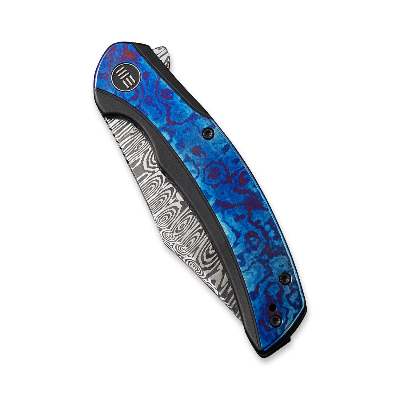 WEKNIFE Snick Flipper Knife Titanium & Timascus Handle (3.47" Damasteel Blade) WE19022F-DS1 - Image 7
