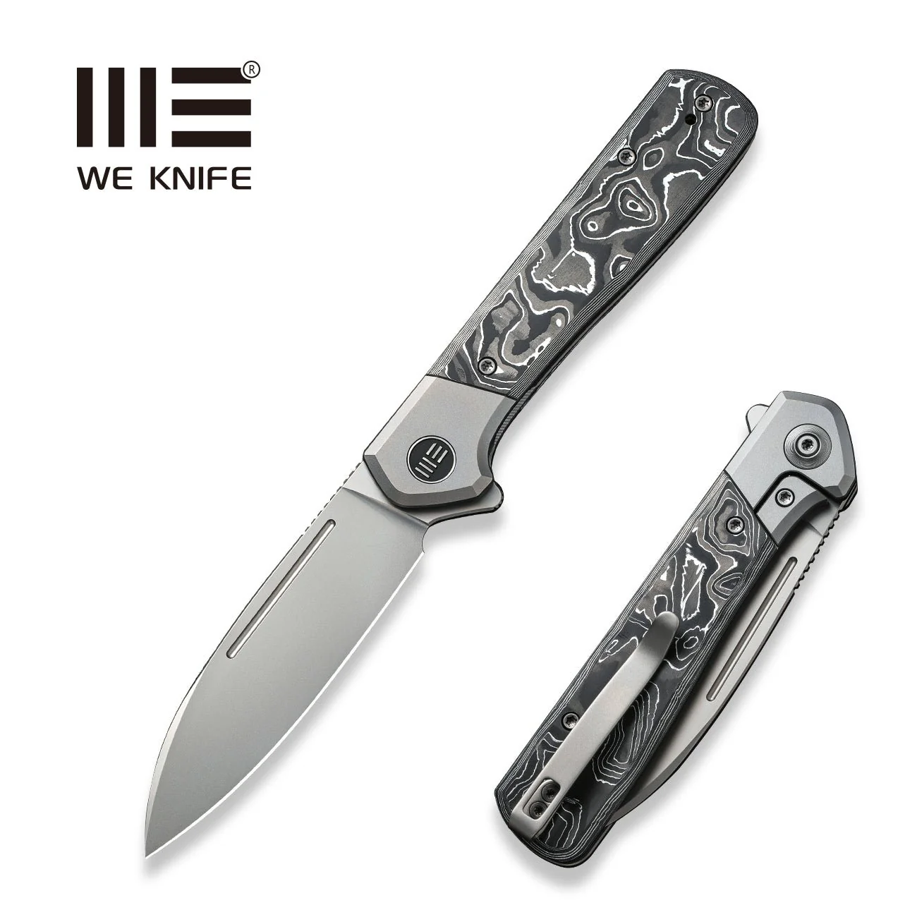 WEKNIFE Soothsayer Flipper Knife Titanium & Carbon Fiber Handle (3.48" CPM 20CV Blade) WE20050-3