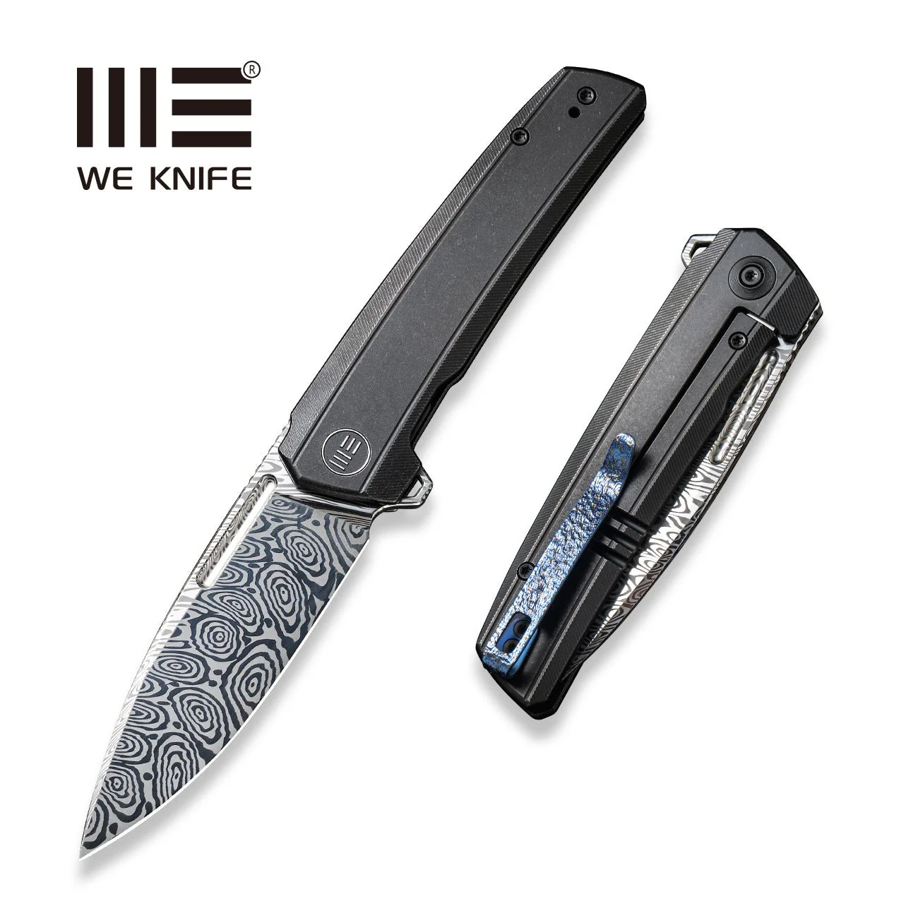 WEKNIFE Speedster Flipper Knife Titanium Handle (3.47" Damasteel Blade) WE21021B-DS1