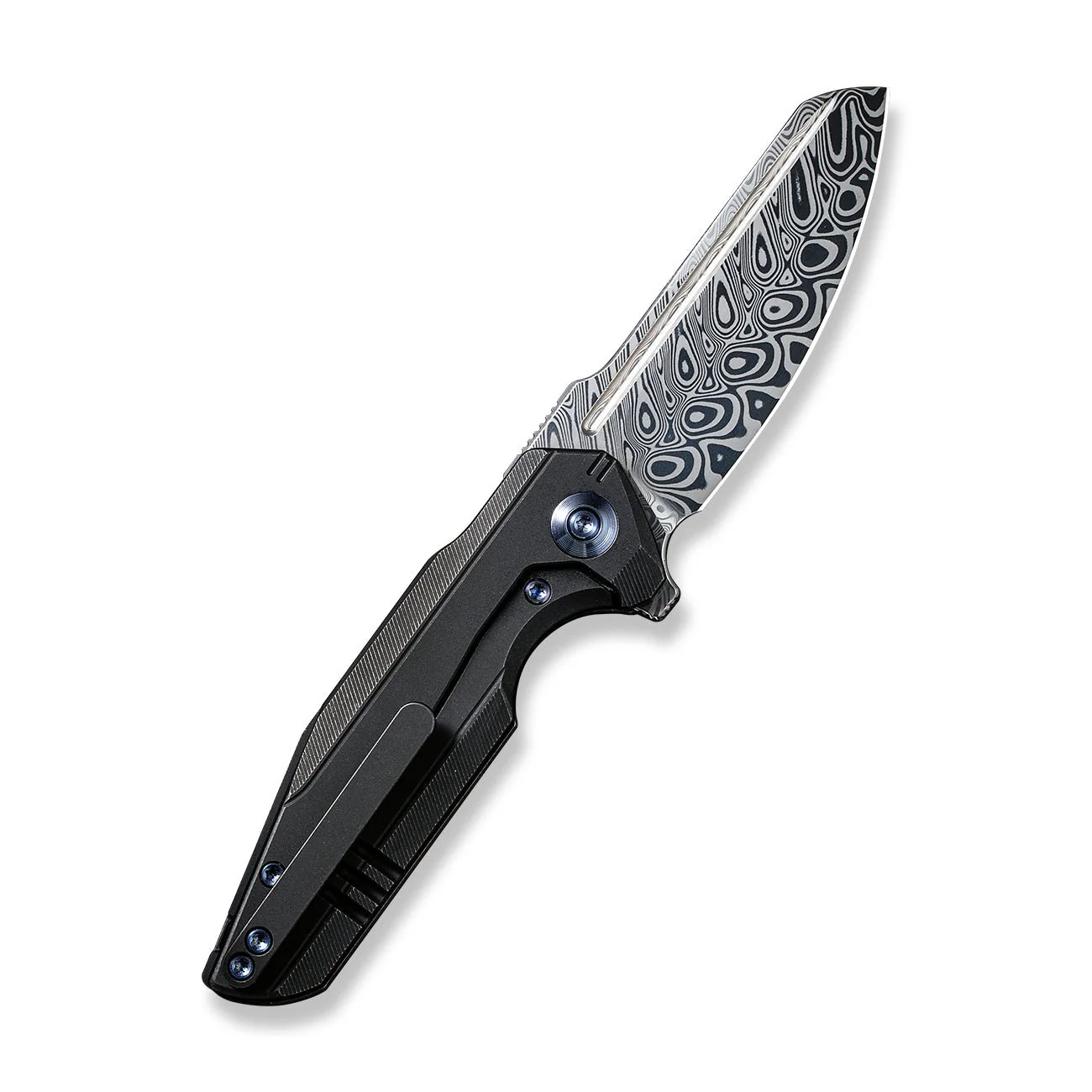 WEKNIFE StarHawk Flipper Knife Titanium Handle (2.81" Damasteel Blade) WE21017-DS1 - Image 2