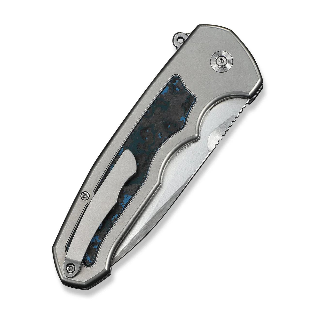WEKNIFE Starlash Flipper Knife Titanium & FatCarbon Fiber Handle (3.97" M390 Blade) WE23011D-2 - Image 7