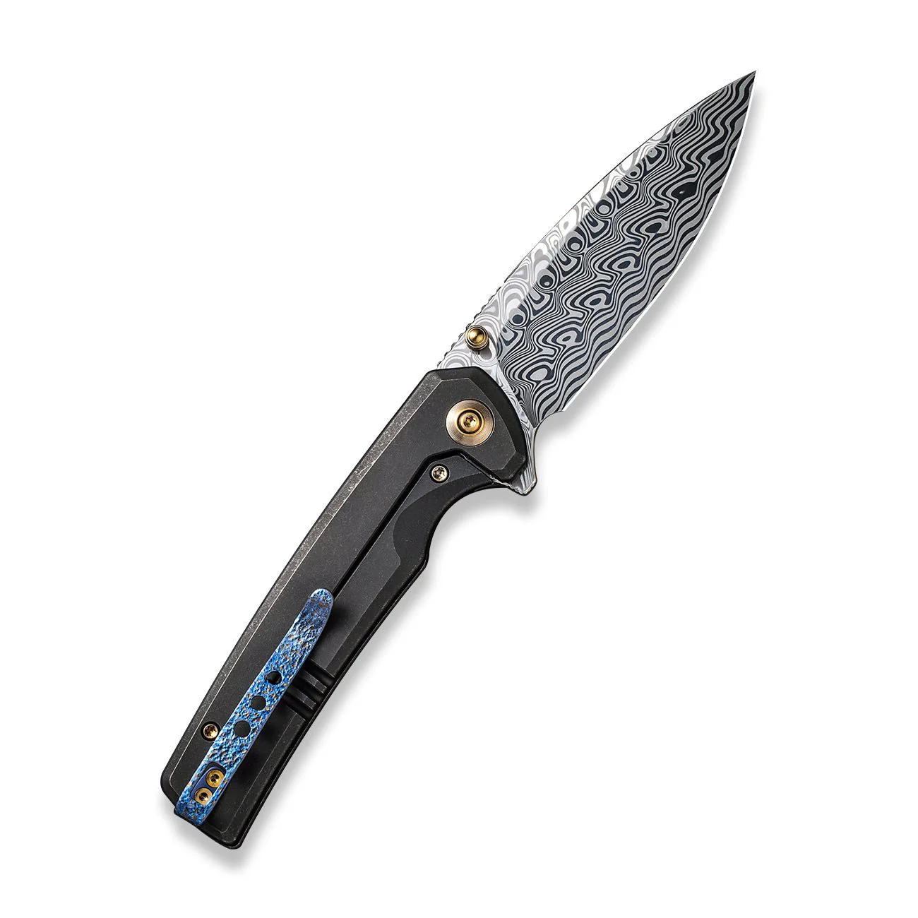WEKNIFE Subjugator Flipper & Thumb Stud Knife Titanium Handle (3.48" Damasteel Blade) WE21014C-DS1 - Image 2