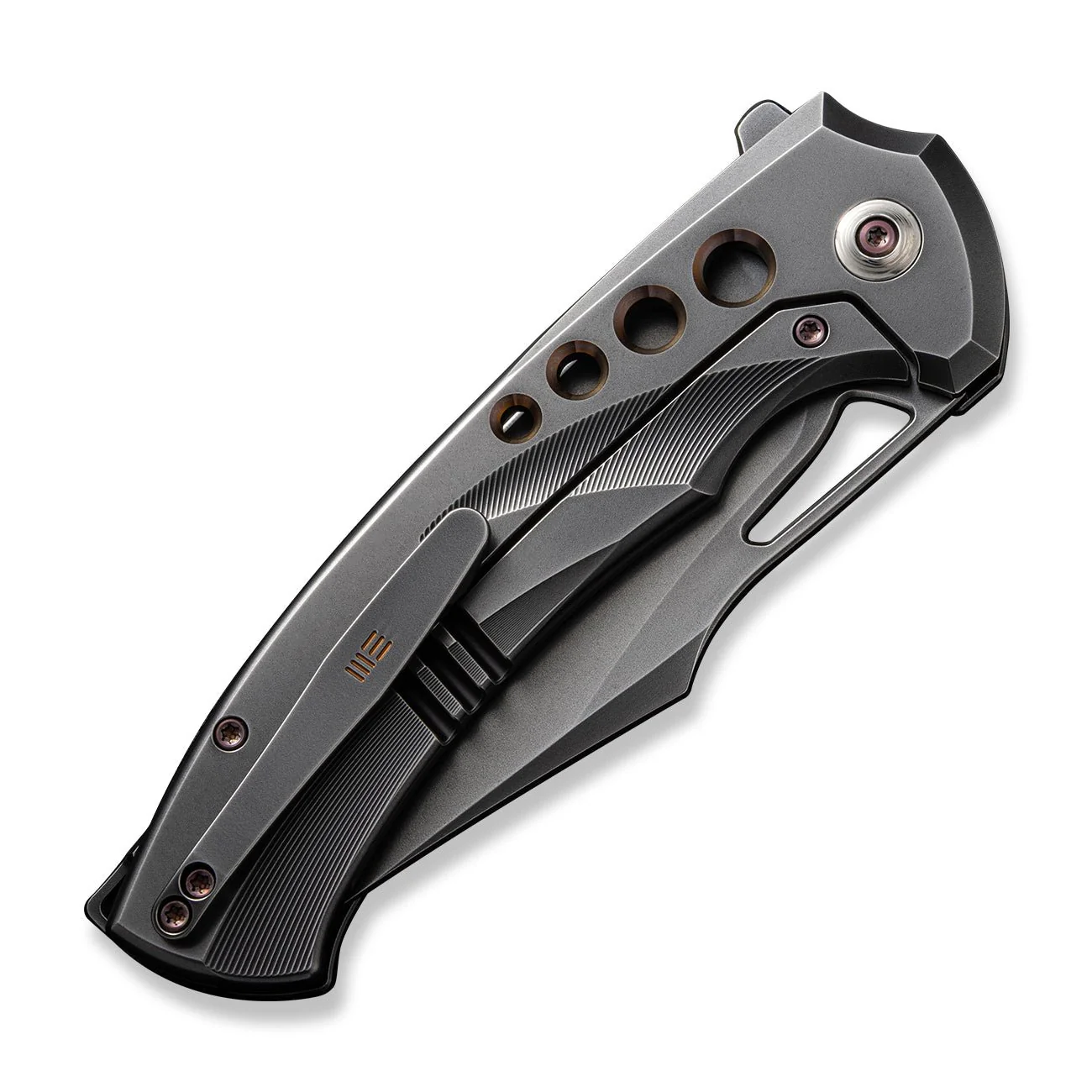 WEKNIFE Swiftfin Flipper & Thumb Hole Knife Titanium Handle (3.8" CPM 20CV Blade) WE23051-3 - Image 7