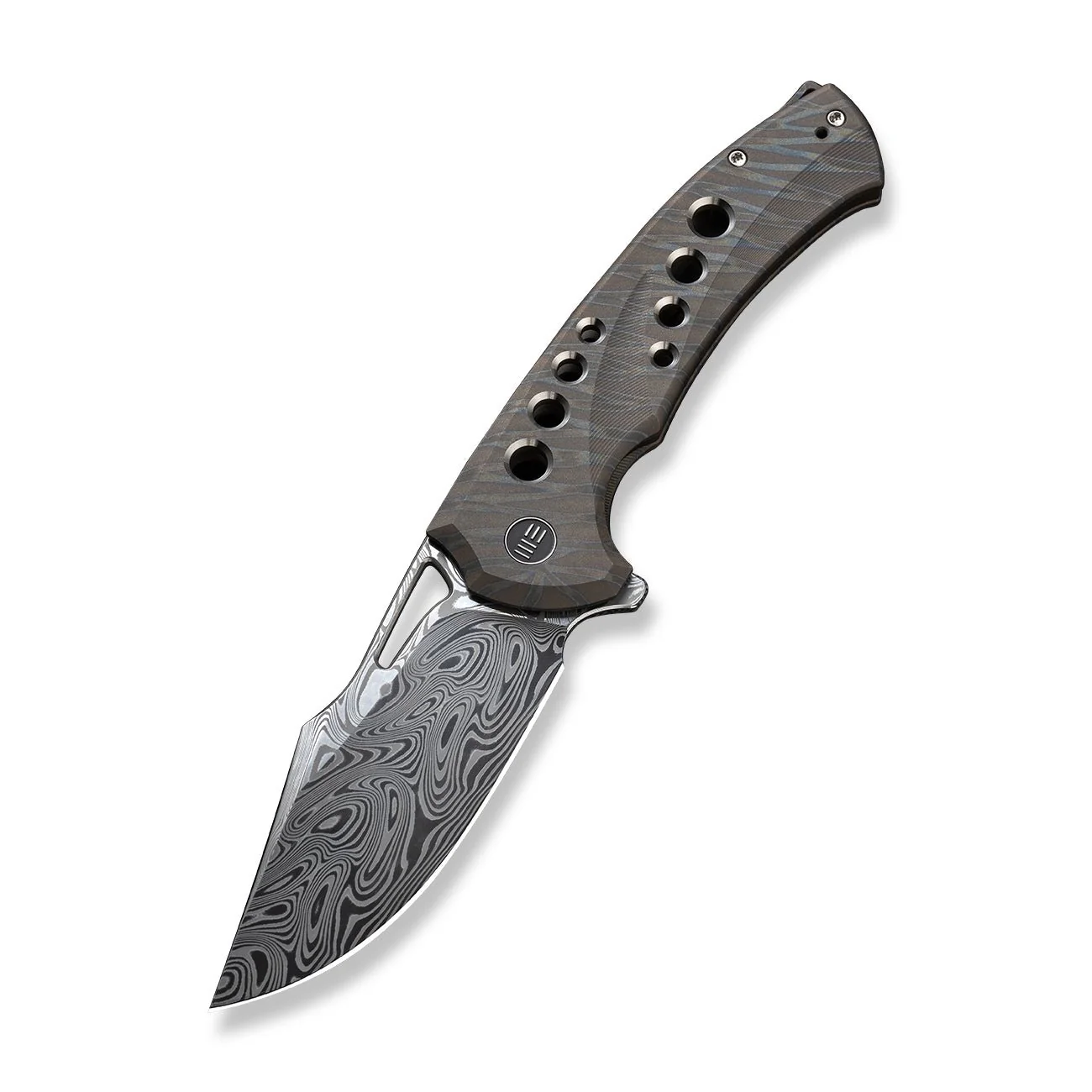WEKNIFE Swiftfin Flipper & Thumb Hole Knife Titanium Handle (3.8" Damasteel Blade) WE23051-DS1 - Image 3
