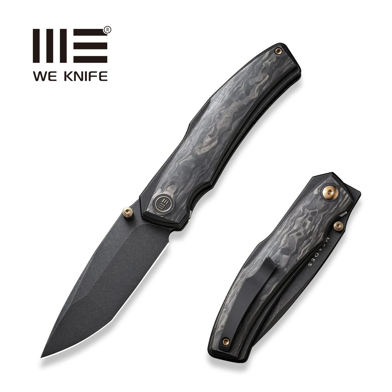 WEKNIFE Swordfin Front Flipper & Thumb Stud Knife Carbon Fiber Handle (3.28" CPM 20CV Blade) WE23067-2