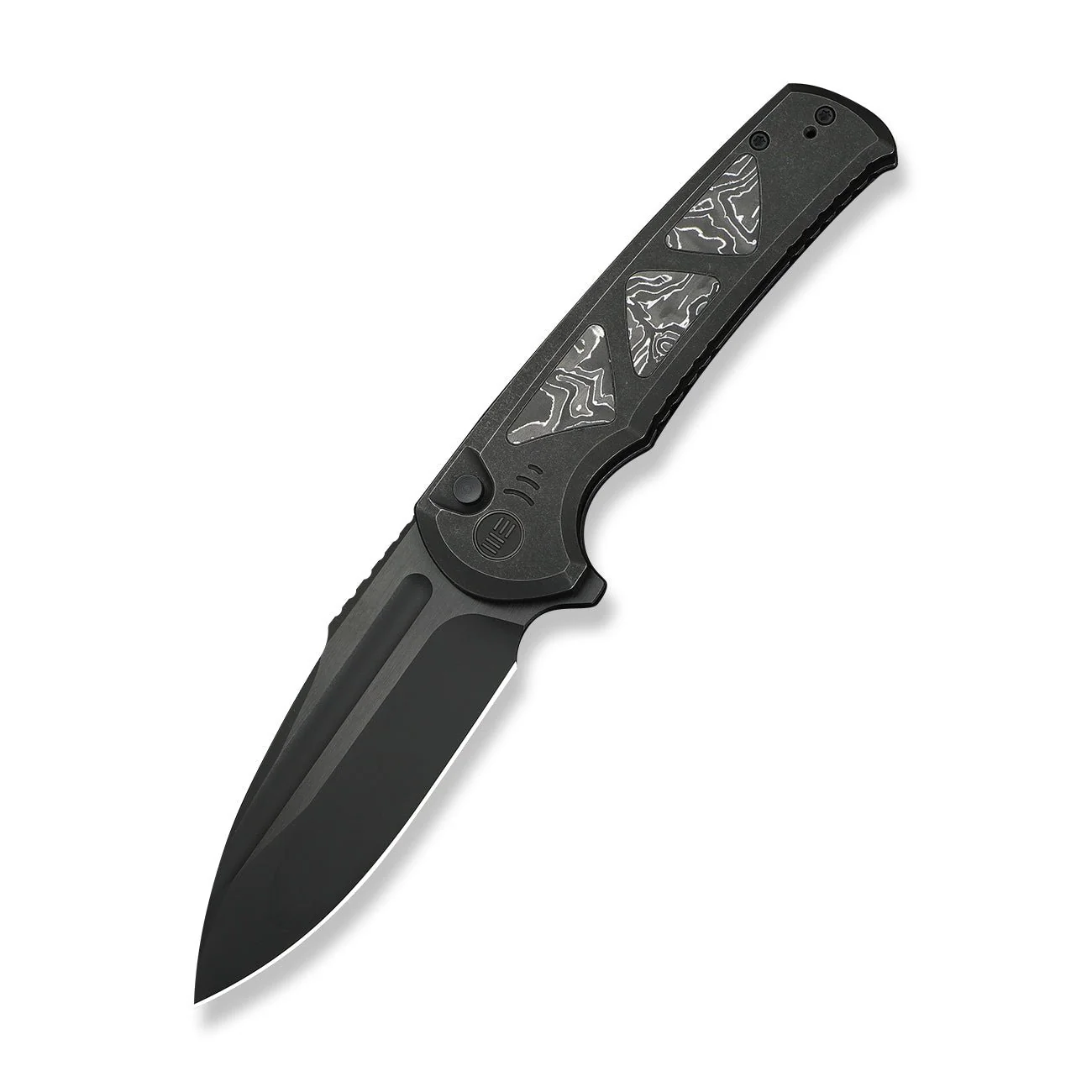 WEKNIFE Sylox Flipper & Button Lock Knife Titanium & Carbon Fiber Handle (3.8" M390 Blade) WE24027-1 - Image 3