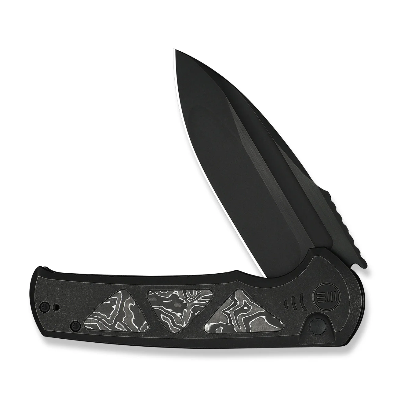 WEKNIFE Sylox Flipper & Button Lock Knife Titanium & Carbon Fiber Handle (3.8" M390 Blade) WE24027-1 - Image 5