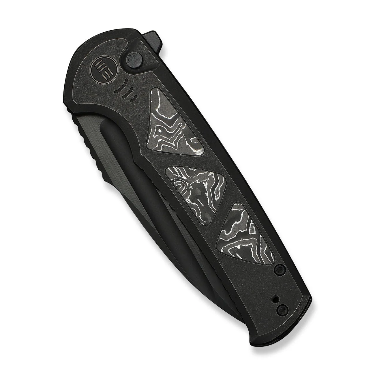 WEKNIFE Sylox Flipper & Button Lock Knife Titanium & Carbon Fiber Handle (3.8" M390 Blade) WE24027-1 - Image 6