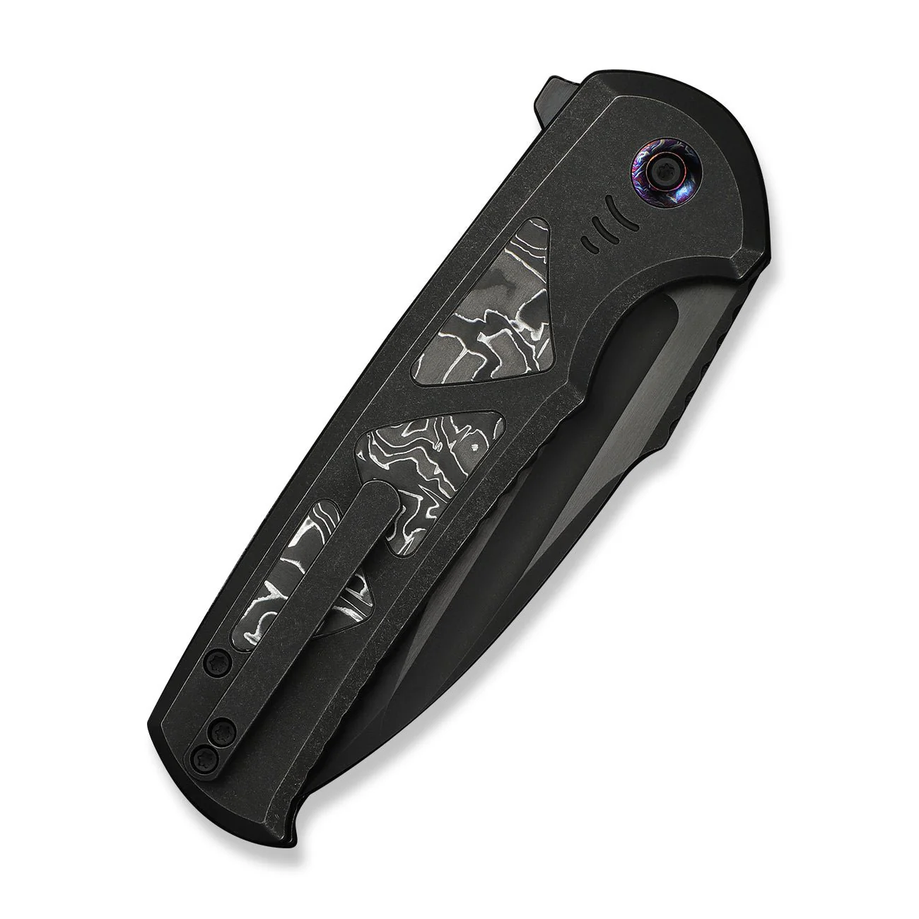 WEKNIFE Sylox Flipper & Button Lock Knife Titanium & Carbon Fiber Handle (3.8" M390 Blade) WE24027-1 - Image 7