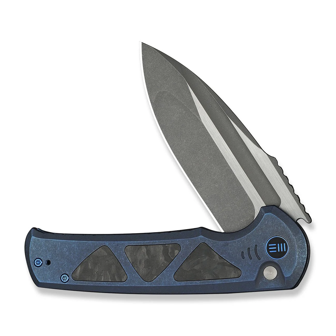WEKNIFE Sylox Flipper & Button Lock Knife Titanium & Carbon Fiber Handle (3.8" M390 Blade) WE24027-2 - Image 5