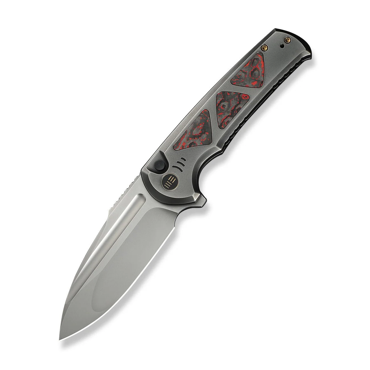 WEKNIFE Sylox Flipper & Button Lock Knife Titanium & FatCarbon Fiber Handle (3.8" M390 Blade) WE24027-3 - Image 3