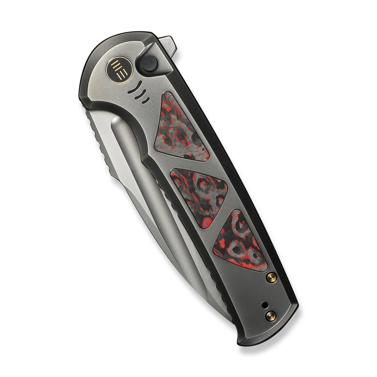 WEKNIFE Sylox Flipper & Button Lock Knife Titanium & FatCarbon Fiber Handle (3.8" M390 Blade) WE24027-3 - Image 6