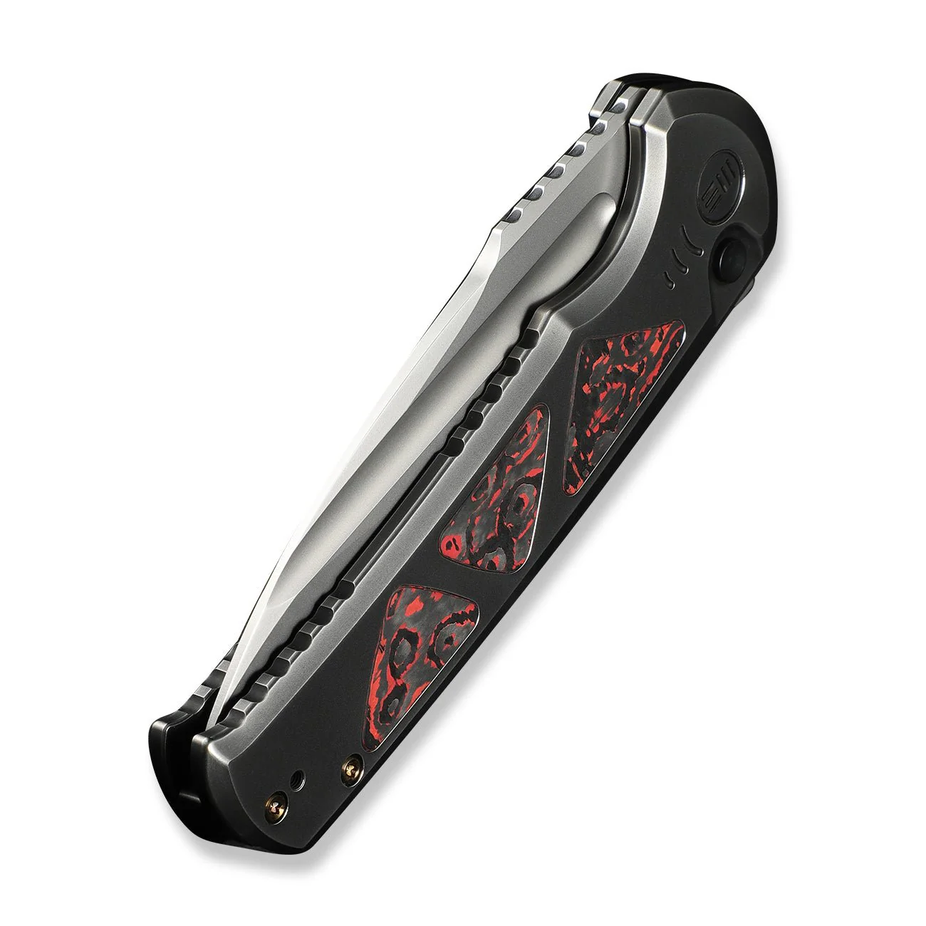 WEKNIFE Sylox Flipper & Button Lock Knife Titanium & FatCarbon Fiber Handle (3.8" M390 Blade) WE24027-3 - Image 8