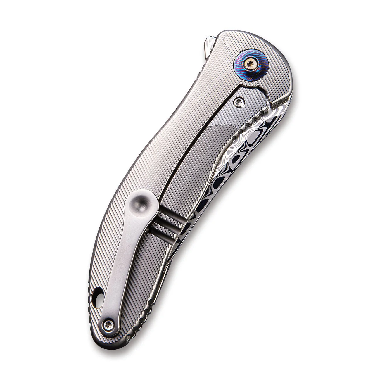 WEKNIFE Synergy2 Flipper Knife Titanium Handle (3.49" Damasteel Blade) 912DS-1 - Image 6