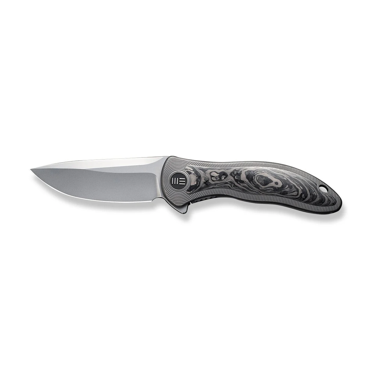 WEKNIFE Synergy2v2 Flipper Knife Titanium & Carbon Fiber Handle (3.49" CPM 20CV Blade) WE18046CF-1 - Image 4