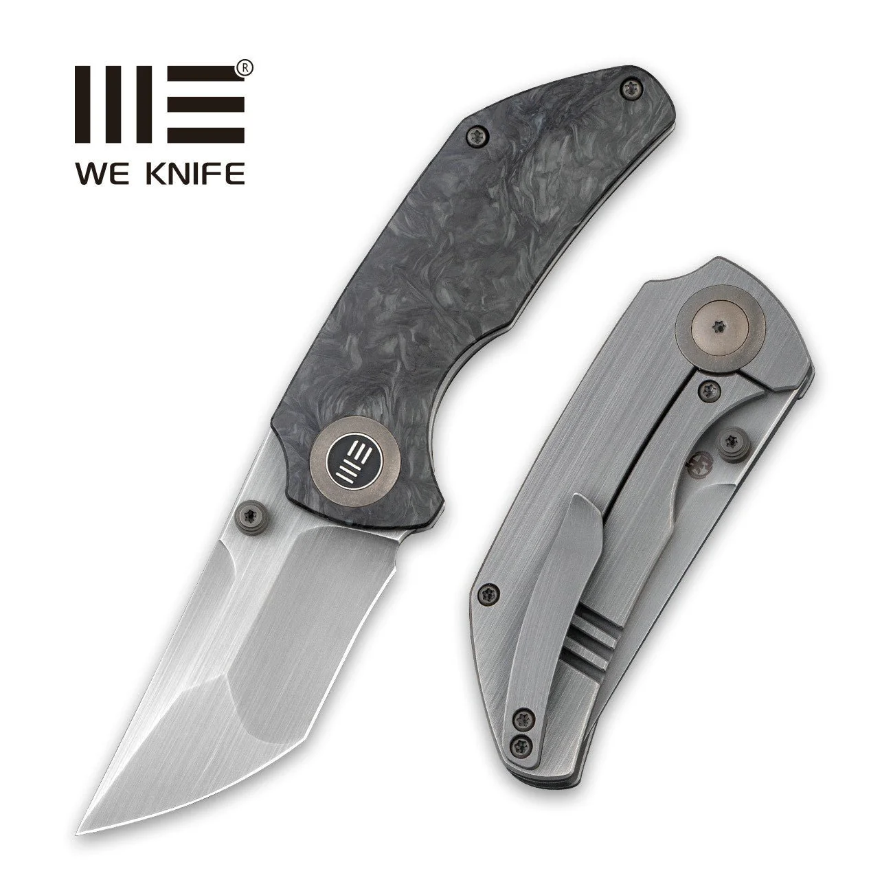 WEKNIFE Thug Thumb Stud Knife Titanium & Carbon Fiber Handle (2.69" CPM 20CV Blade) 2103C