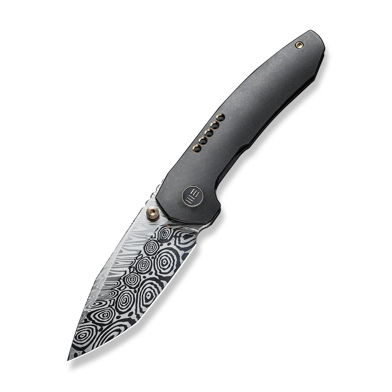 WEKNIFE Trogon Thumb Stud Knife Titanium Handle (3.2" Damasteel Blade) WE22002B-DS1 - Image 3
