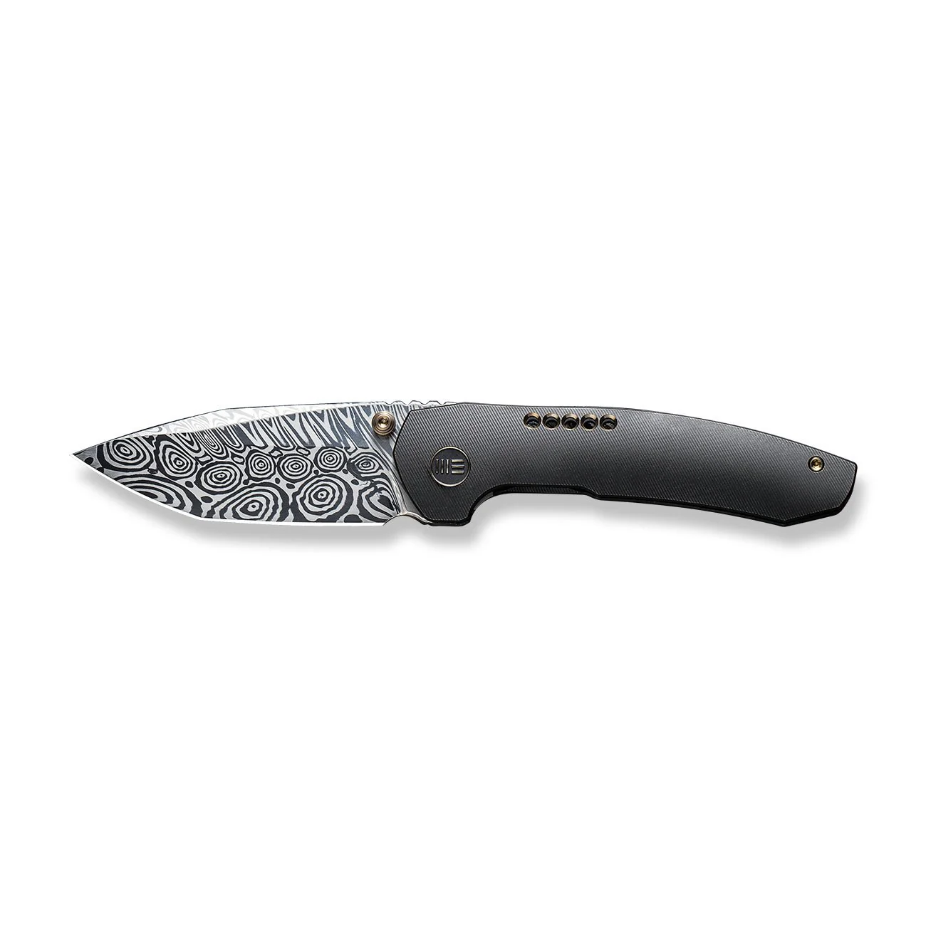 WEKNIFE Trogon Thumb Stud Knife Titanium Handle (3.2" Damasteel Blade) WE22002B-DS1 - Image 4